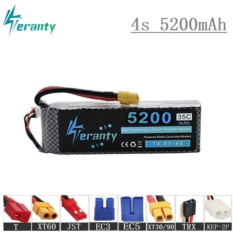 

Tamiya/T/XT60/TRX Plug 14.8v 5200mAh Lipo Battery For RC Cars Robots Boats Helicopter Trains Toys Guns 4s 14.8v rc Drone Battery