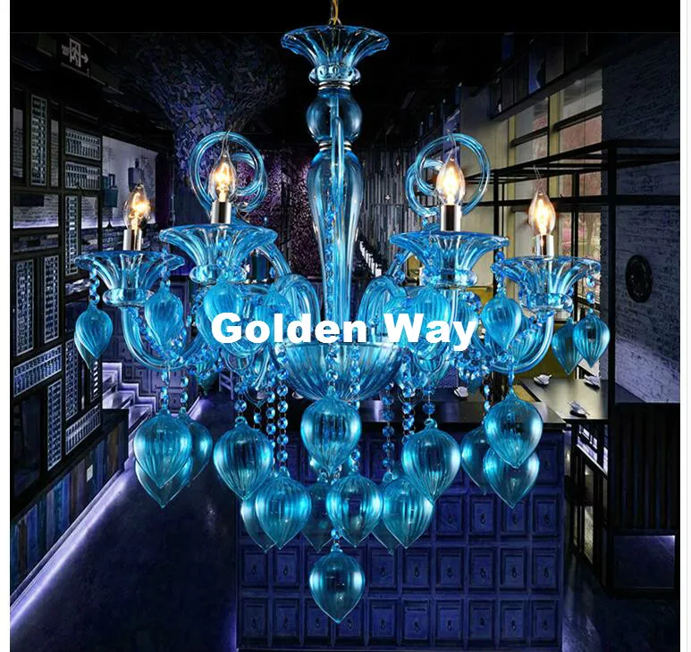 Современная цветная люстра 6 л лампы для кофейни свадьбы бара синяя красная