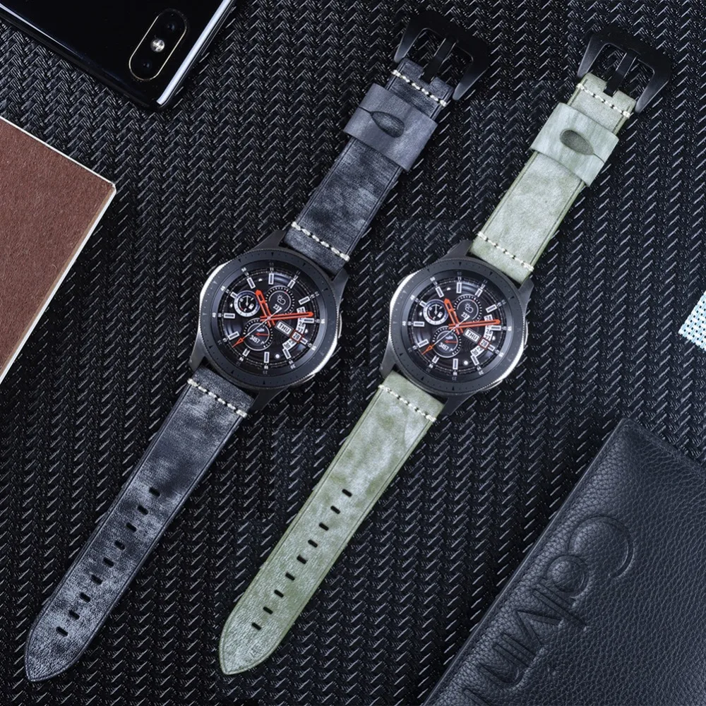 Совместимые samsung S3 полосы Белый Туман воск масло воск кожи 22 мм для samsung Galaxy Watch 46 мм SM-R800 быстросъемный ремешок на запястье
