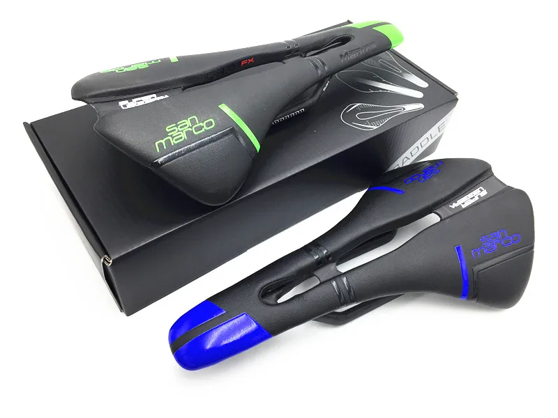 018 Сан Марко bicicleta silla fibra де carbono + cuero sillines sillin bici карриль arco cushion130 +/ 5 г цветов|Седло