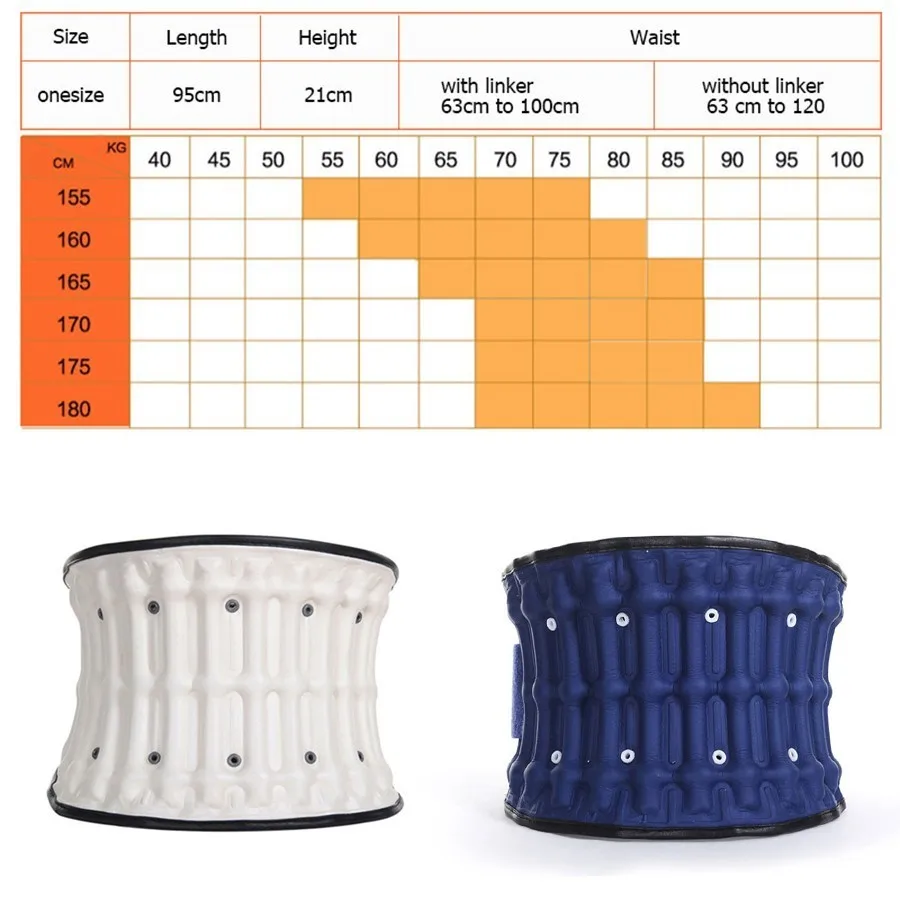 

Medical Waist Traction Inflatable Belt Support Waist Back Pain Relief Fixed Support Lumbar Brace Belt For Lumbar disc herniation