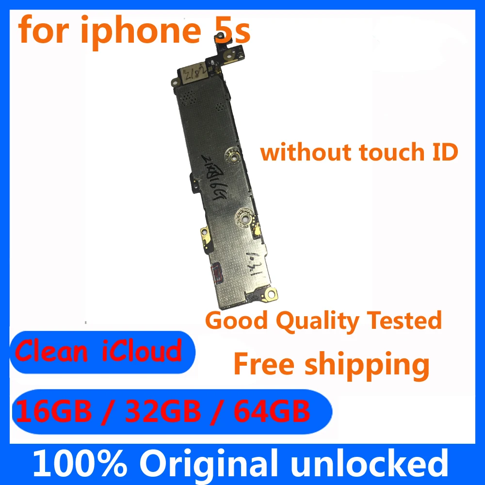 Оригинальная разблокированная материнская плата для iphone 5s с чистой icloud и IOS