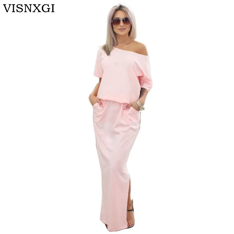 Женское длинное пляжное платье макси VISNXGI Длинное свободное вечернее с коротким