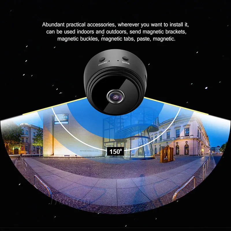 Мини камера на магните A9 WiFi 1080P HD IP P2P ИК Ночное Видение Обнаружение движения