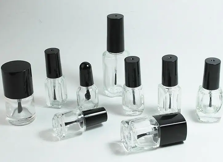 Бесплатная доставка 5 мл пустые бутылочки для лака ногтей с белой черной крышкой