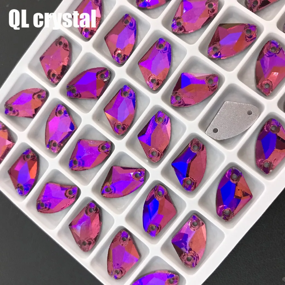 QL Кристалл AB Цвет 9x14 мм Галактический топор пришить хрустальные стразы с плоской