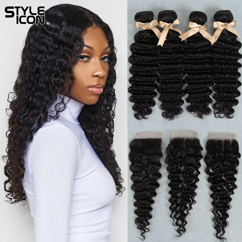 Styleicon малазийские глубокие волнистые с закрытием натуральные цвета кудрявые
