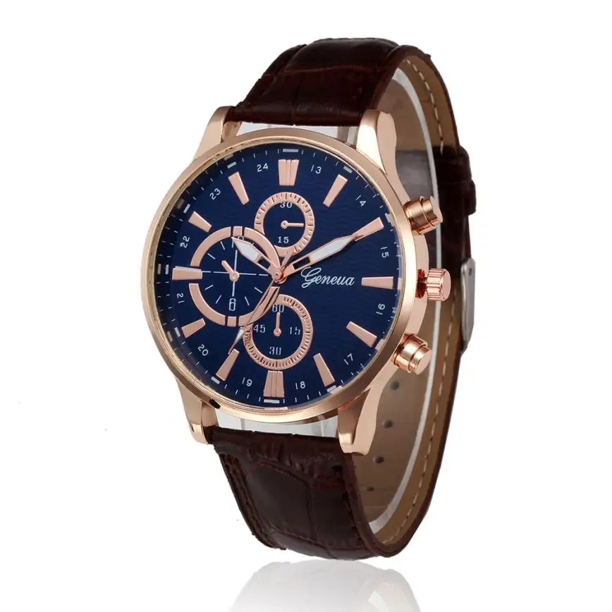 Мужские Аналоговые кварцевые наручные часы Timezone #502 с кожаным ремешком в стиле