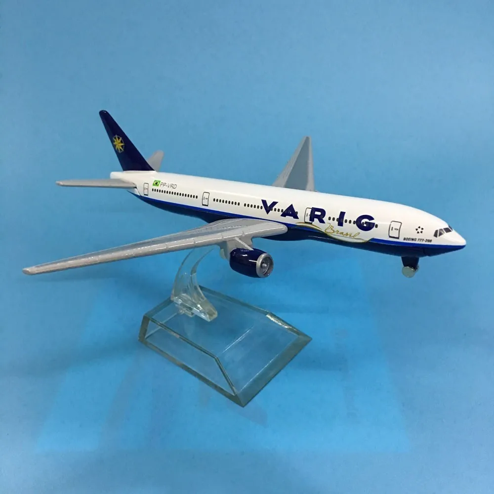 JASON TUTU Aircraft Model Diecast Metal 1:400 16cm Plane Model Airplane Model Brazil VARIG Airlines Boeing B777 Airplanes Model