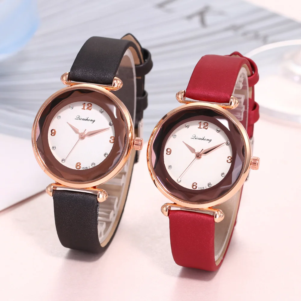

2019 Top Brand Luxury Women Watches Gold Quartz Wrist Watch Leather Rhinestone Designer Ladies Clock relojes para mujer