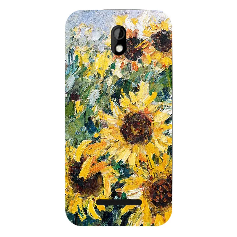 Чехол для htc Desire 500 506E цветок мультфильм листья задняя крышка тяжелых случаях