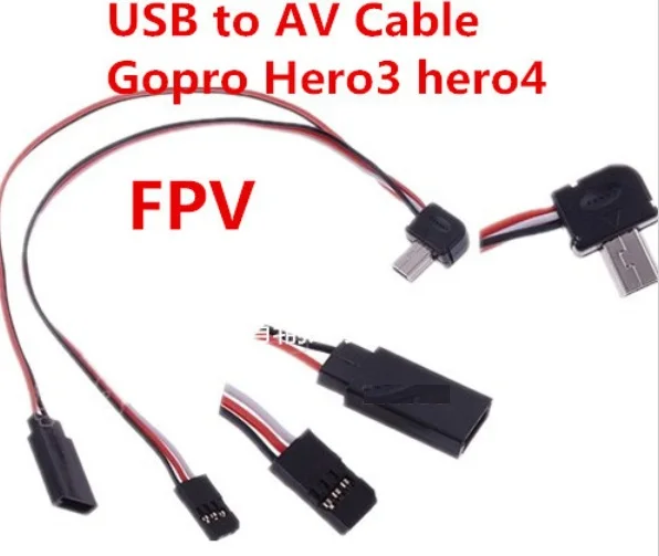 Gopro Hero3 hero4 FPV кабель USB в AV видео выход 5 DC мощность BEC вход реальном времени