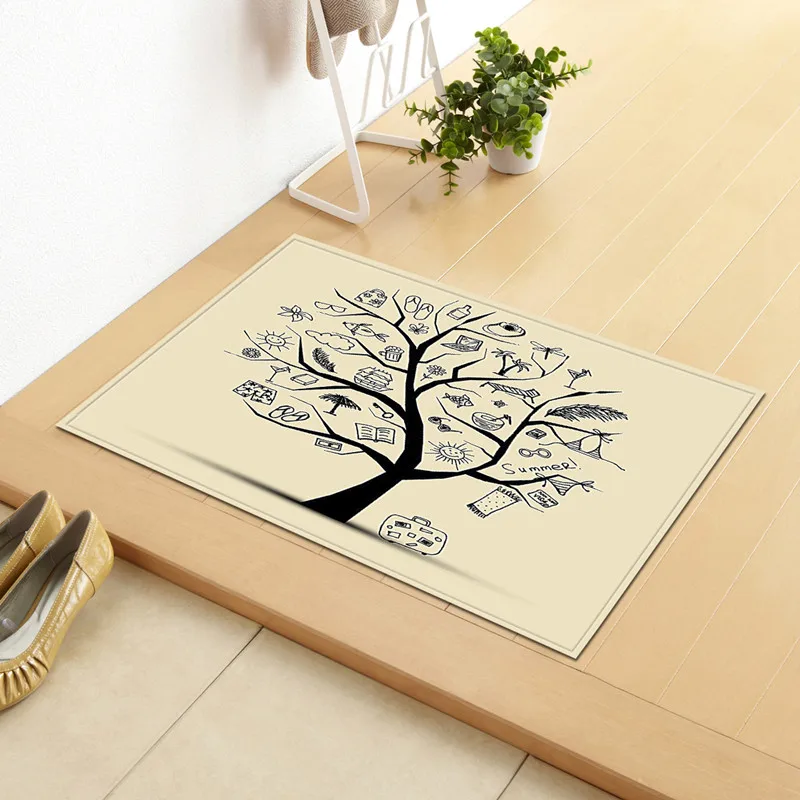 Бесплатная доставка коврик с зеленым деревом Kilim нескользящий Впитывающий