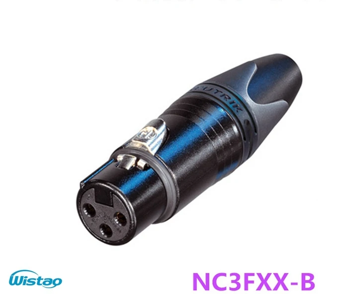 HIFI Разъем XLR Женский черный корпус позолоченные контакты для 3-жильного кабеля