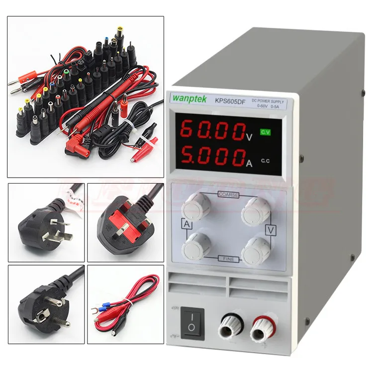 

KPS605DF Display 4 Digits 0.1V 0.001A 60V 5A DC power supply Single Channel adjustable SMPS 110V US 220V EU