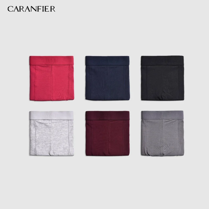 CARANFIER Мужское нижнее белье 6 шт. эластичные хлопок длинные высокое качество