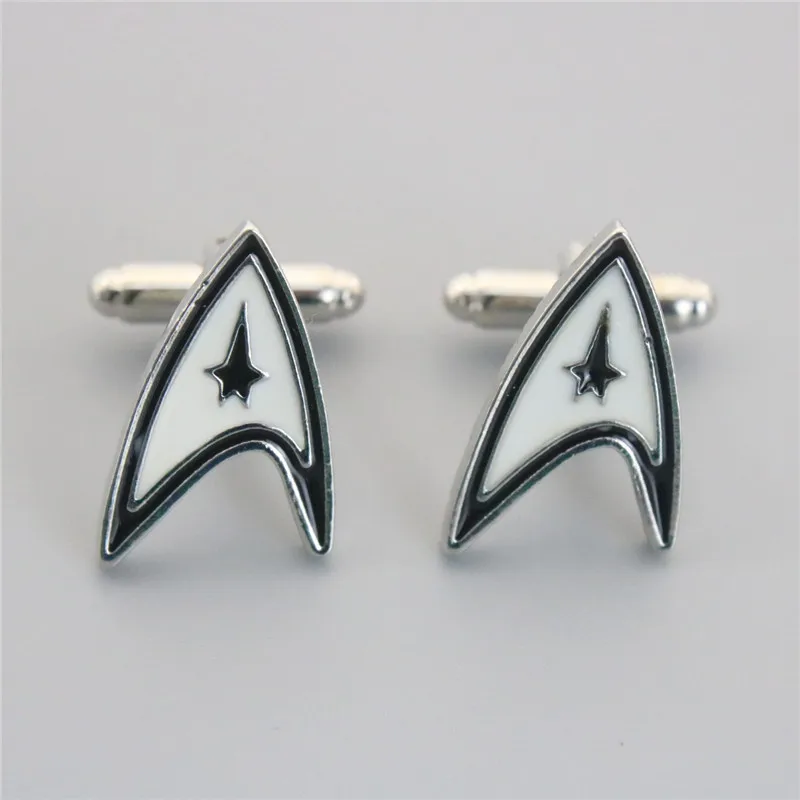Фильм ювелирные изделия Star Trek эмаль Для мужчин запонки посеребренные рубашки для