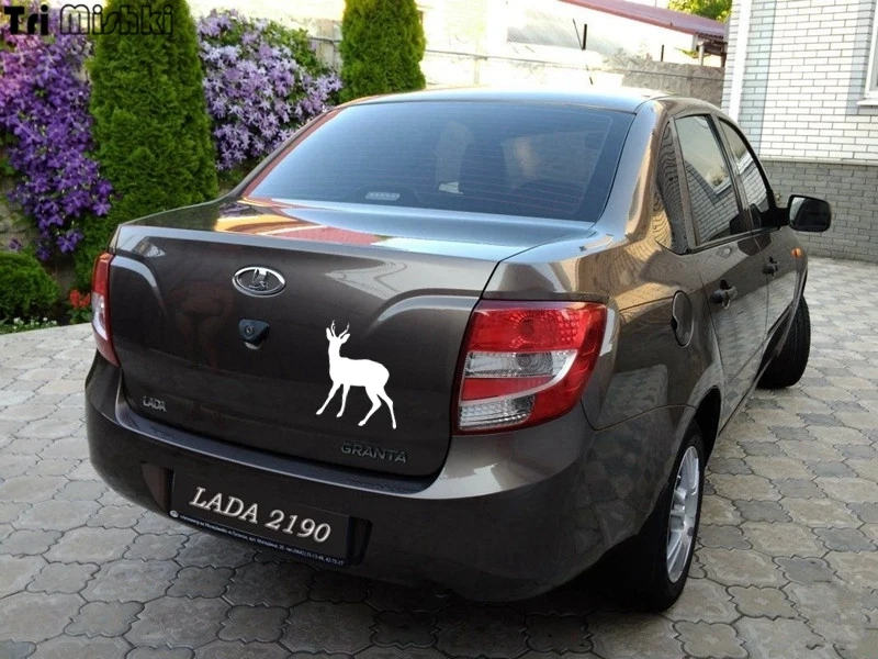 Tri Mishki HZX690 Стразы каучуковые #17x15 см олень автомобиль Стикеры Авто ветровое стекло