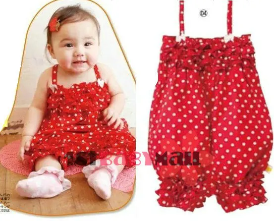 [1st Baby Mall] 5pcs/lot baby girls polka dots rompers cotton jumpsuits summer wears M-SRW-012 | Мать и ребенок