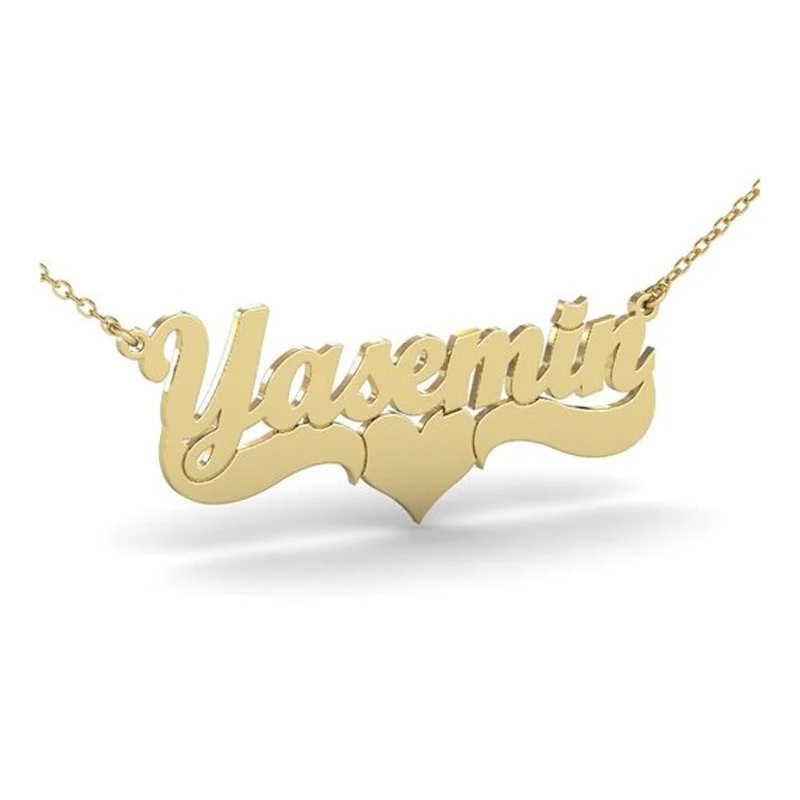 

Ufine Personalized name Valentines gift for girl fashion heart name pendant Necklace cooper high quality pendant necklace N2170
