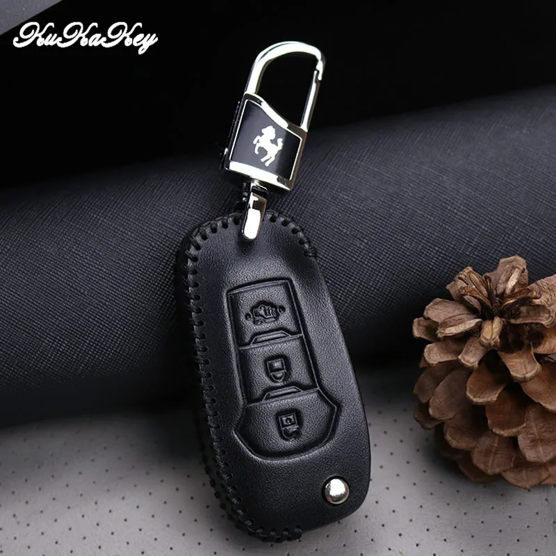 KUKAKEY кожаный чехол для автомобильного ключа Ford Focus 3 2 Mk2 Fiesta Mondeo Mk3 Kuga C Max Защитная