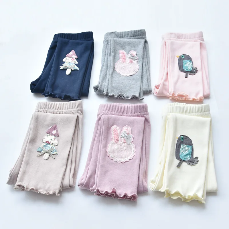 Милые детские длинные штаны для девочек чистый хлопок мультфильм малышей