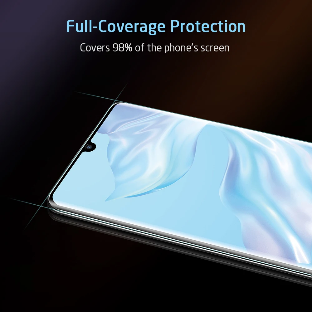 2 шт./лот ESR Защита экрана для huawei P30 P30 Pro закаленное стекло 3X более сильное 9H 3D изогнутое полное покрытие защитная пленка, стекло
