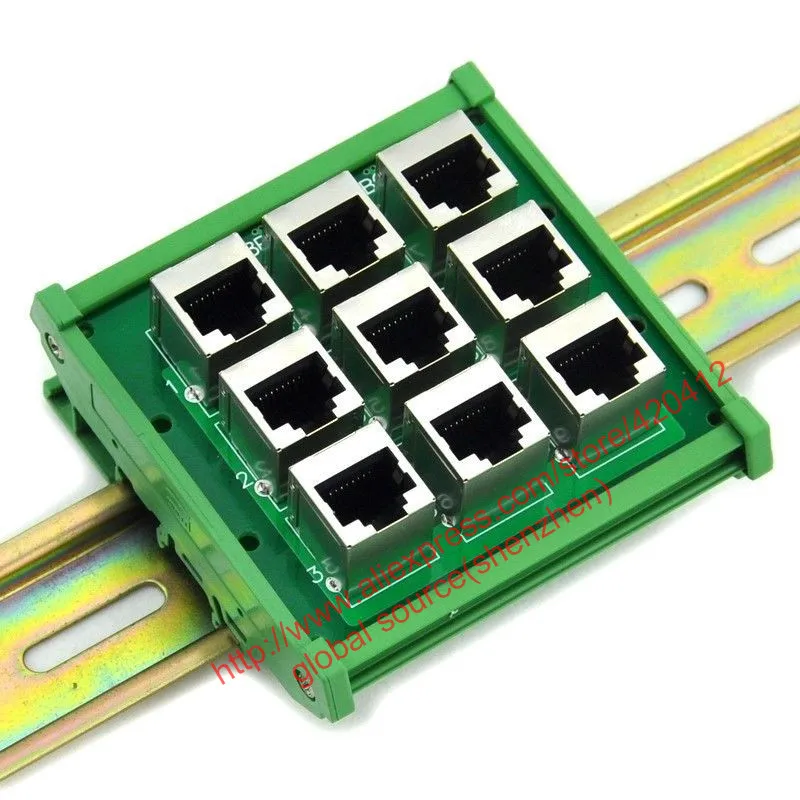Секционная плата RJ45 8P8C 9 Way с монтажной ножкой на din рейке и панелью|board board|board railsboard