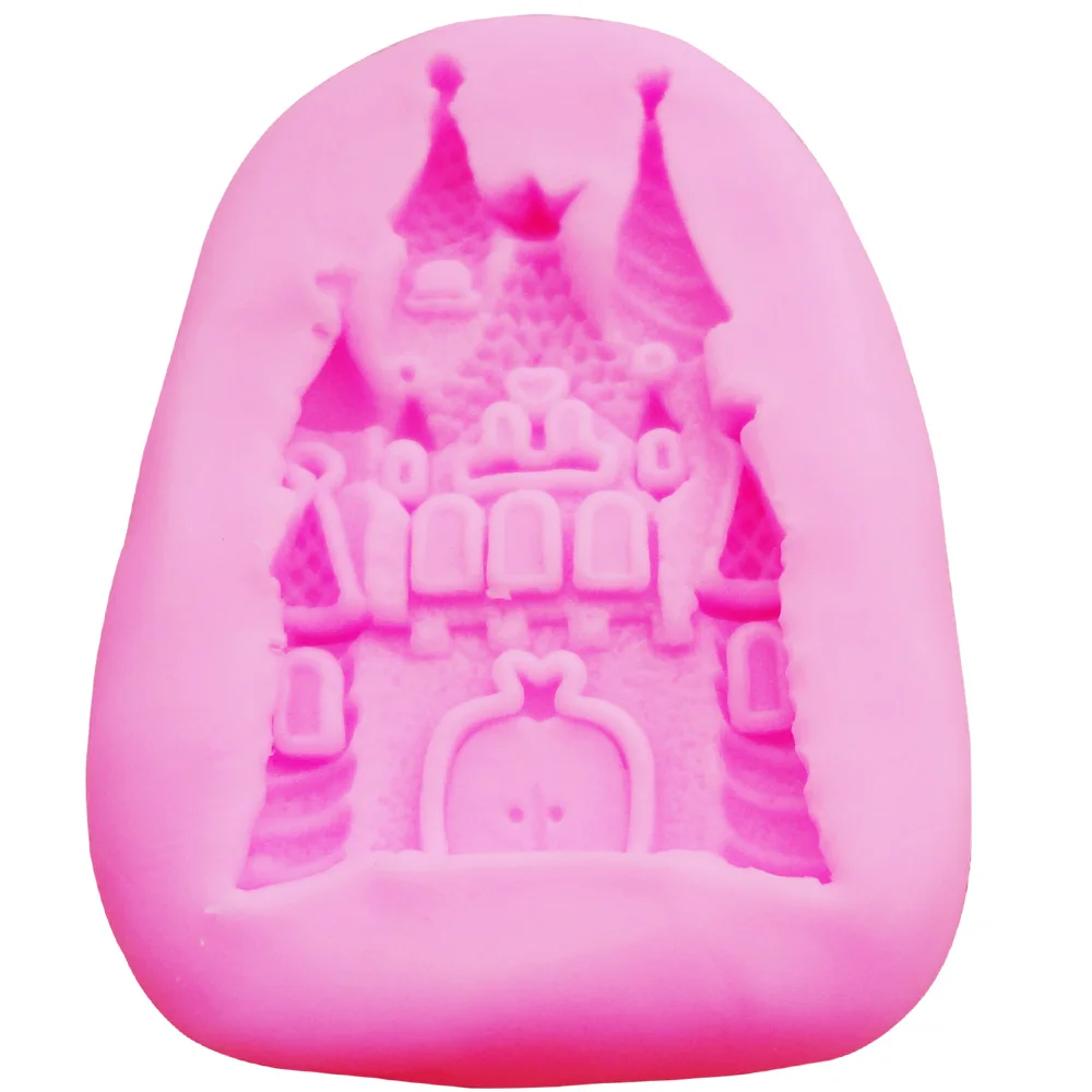 C103 1 DIY замок дом силиконовые формы Fondant (сахарная) конфеты 3D форма для торта