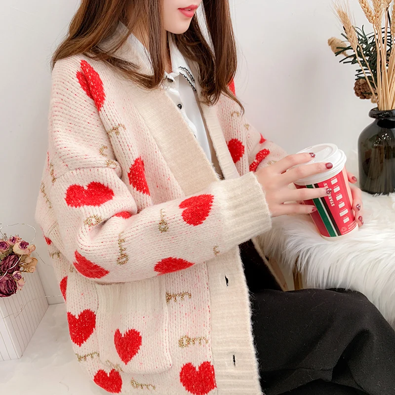 women clothing 2019 sweaters fashion cardigan Cotton Office Lady Pockets Print winter clothes |