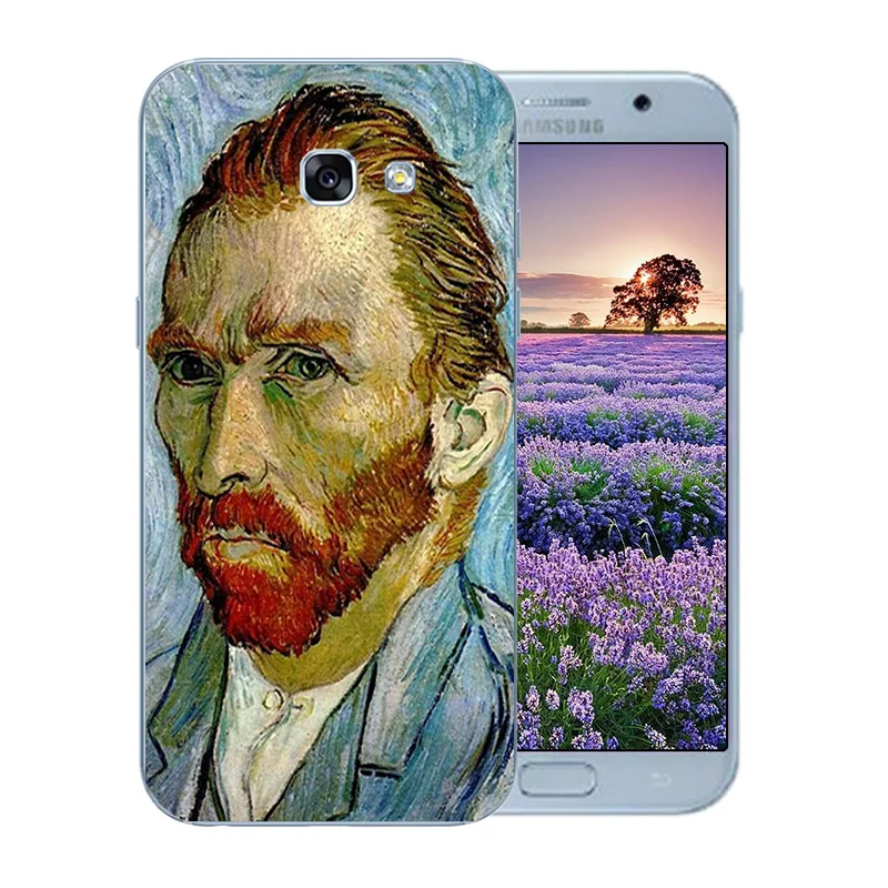 For Samsung Galaxy A5 2017 Case 5.2&quot Silicone Cases (2017) A520F Back Cover Soft TPU Van Gogh Pattern Bags |