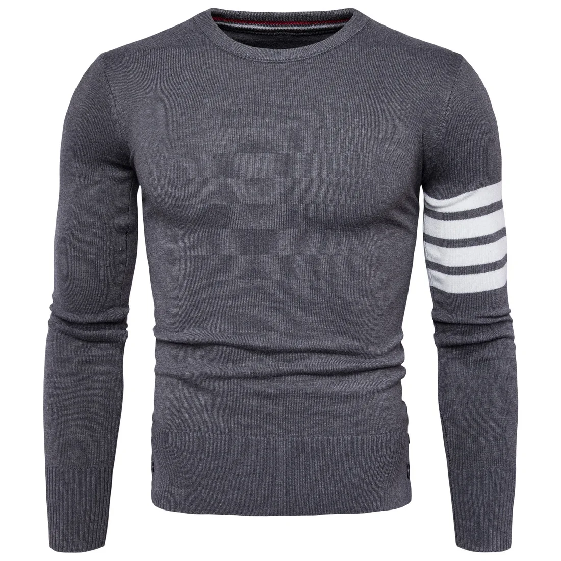 Sweater Pullover Men 2018 Male Brand Casual Slim Sweaters High Quaility Cuffs Fight Color Hedging O-Neck Men'S | Мужская одежда