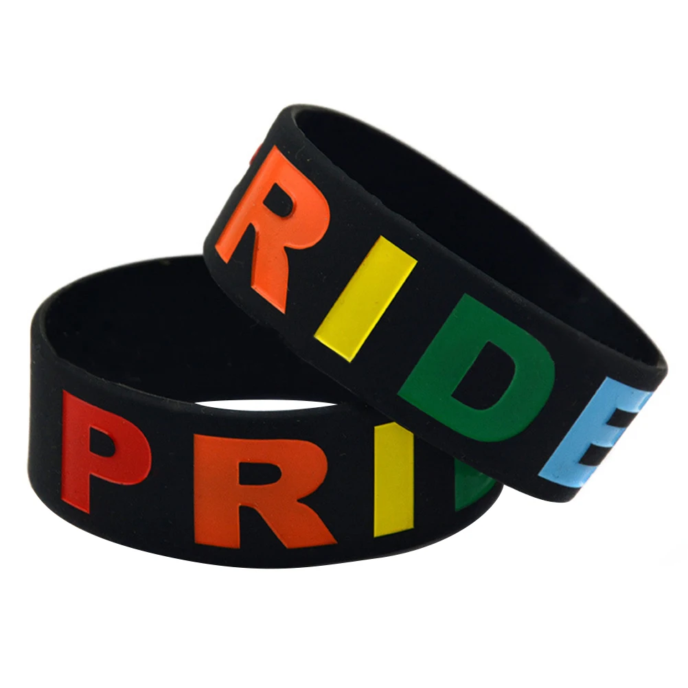 Силиконовый браслет Pride модный Радужный для мужчин и женщин ЛГБТ флаг лесбиянок