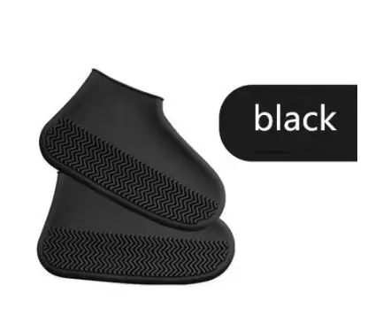 black Многоразовые силиконовые бахилы и бахилы Водонепроницаемые дождевые носки силиконовые резиновые башмаки для внутреннего и наружного использования - Цвет: black