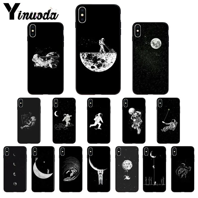 Yinuoda новейший космический Луна астронавт DIY чехол для телефона с рисунком iPhone 8 7 6