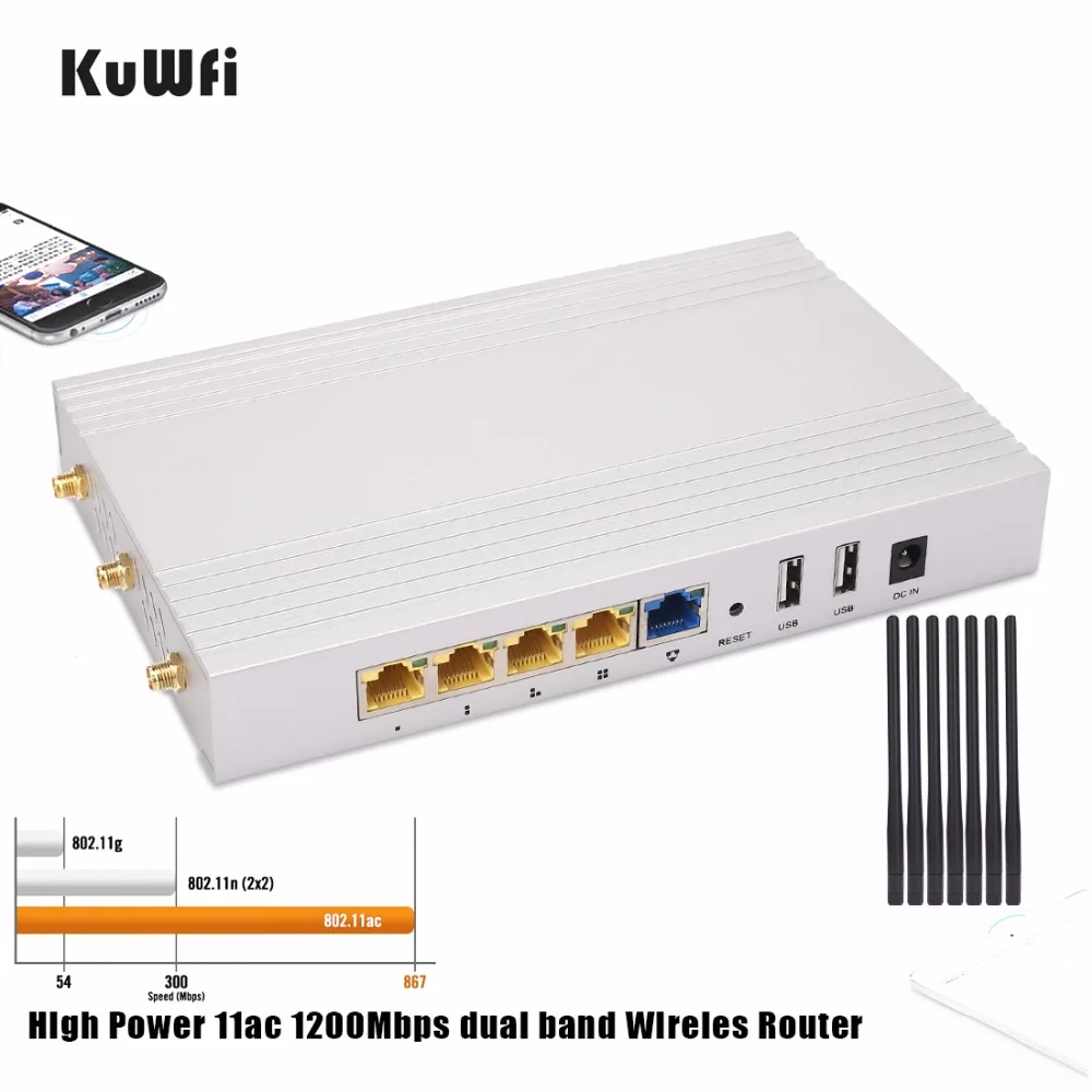 1200 Мбит/с 11AC двойной Bnad ГБ беспроводной маршрутизатор Multi Функция через стены