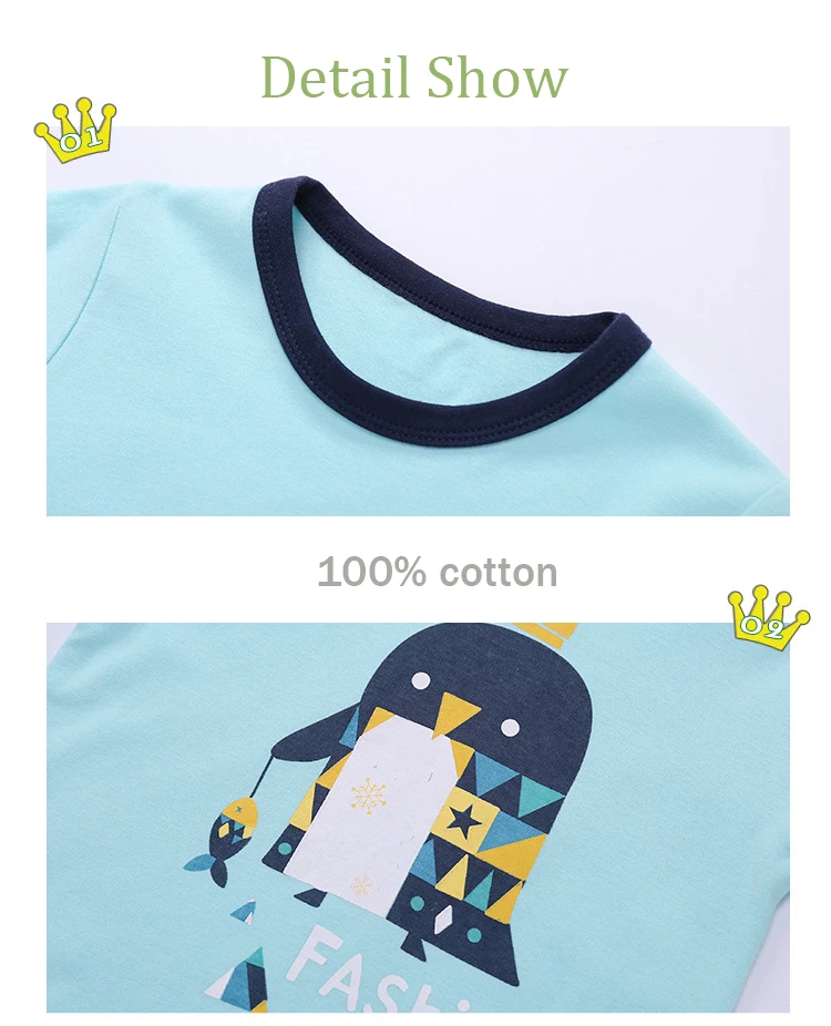 Осенне-зимние детские пижамные комплекты Одежда для маленьких девочек пижамы для мальчиков, пижамы для девочек, детская одежда для сна Детская футболка с длинными рукавами+ штаны