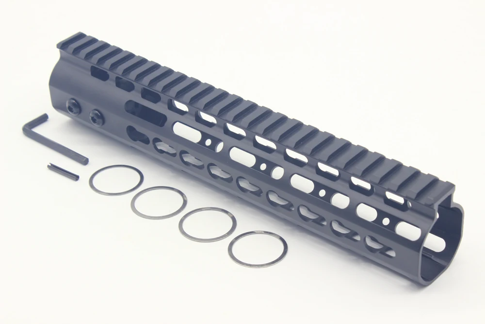 

TriRock Free Shipping Hot New 10 Inches Length NSR Key-Mod Free Float Handguard Rail Mounting with Steel Barrel Nut Black