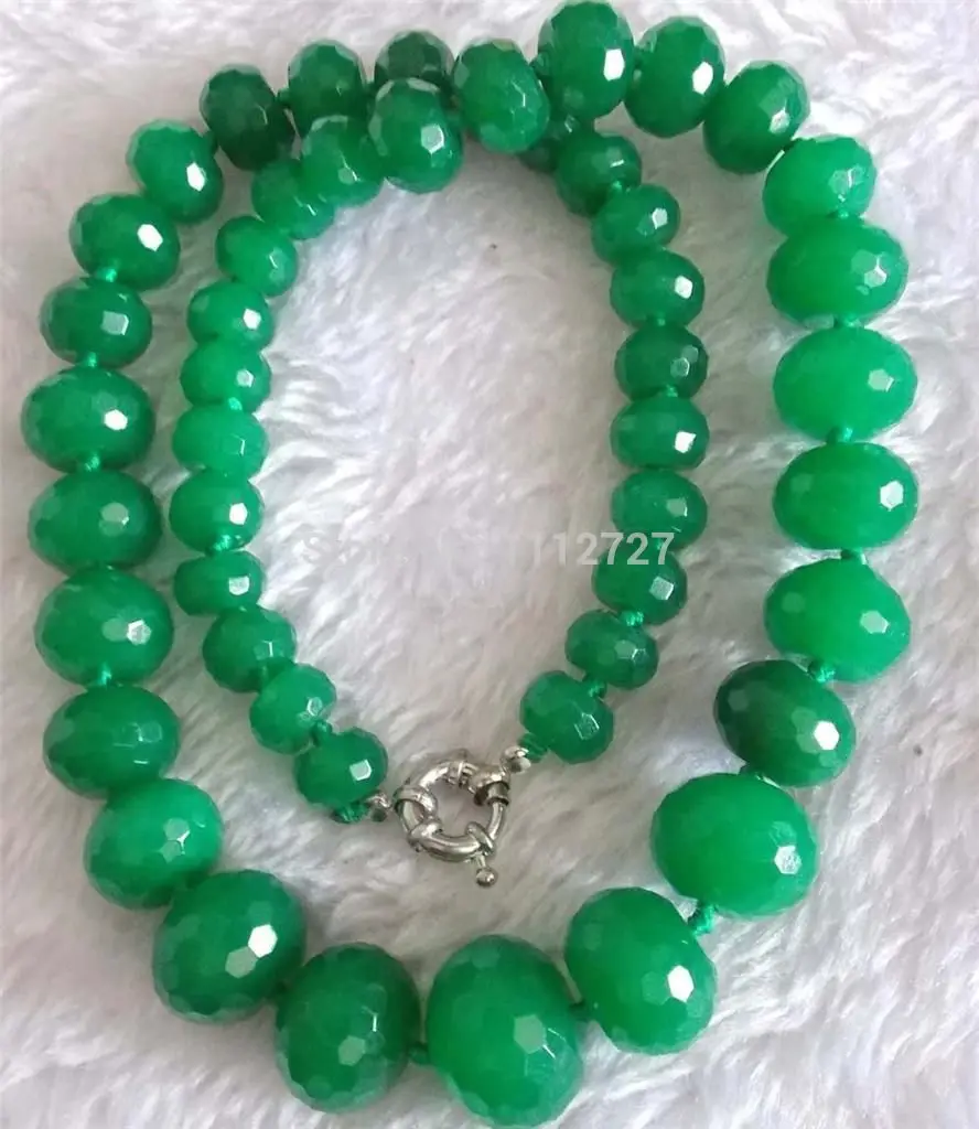 

women Fashion Jewelry new 8-16mm Beautiful Green Emerald/Jaspers gems stone Jewelry Beads Necklace Natural Stone 18''
