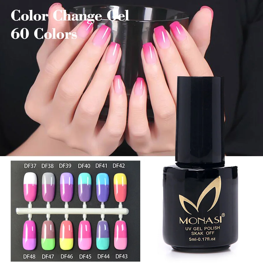 Новое поступление Гель лак для ногтей MONASI с изменением цвета при температуре