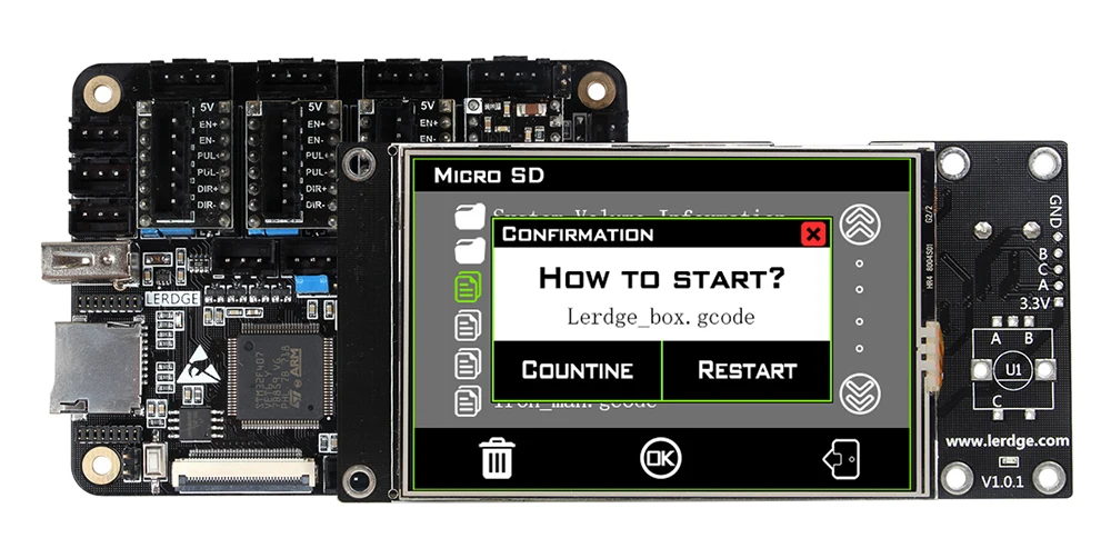 LERDGE-X плата управления 3d-принтером для Reprap, материнская плата 3d принтера с ARM 32 бит, материнская плата управления с 3," сенсорным экраном