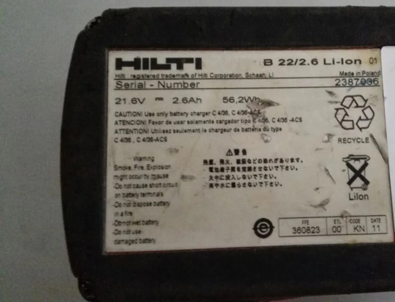 Б/у Оригинал HILTI 21 6 V B18/2 2.6Ah КПК литий-ионный аккумулятор Батарея для