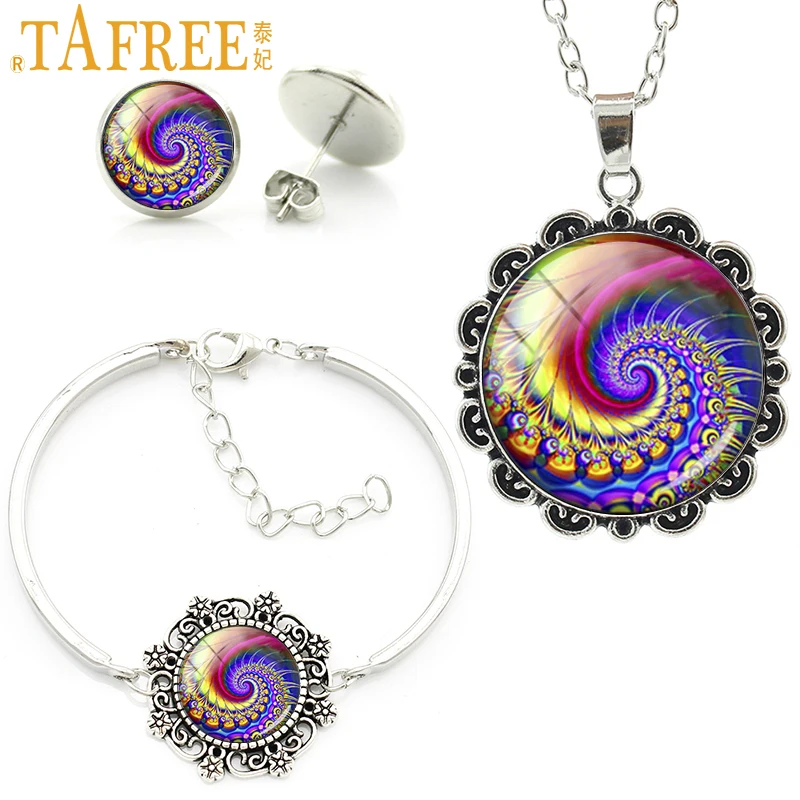 TAFREE Новинка красочный спиральный искусство Мандала женские свадебные ювелирные