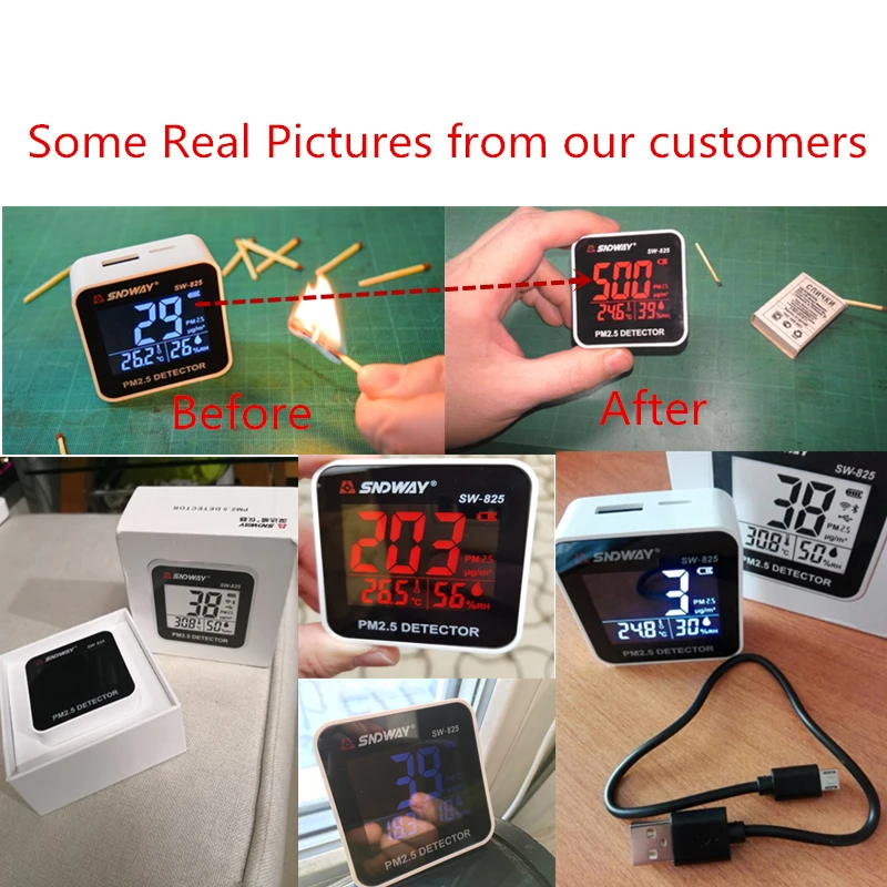 

PM2.5 Detector PM 2.5 Monitor with Battery air Detector Air Quality Analyzer Air Tester Protection Air Gas Detector
