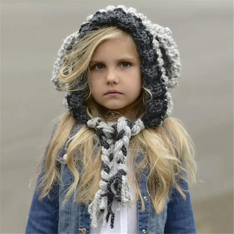 Шапка шарф с капюшоном зимний комплект для девочек розовый и зеленый цвет