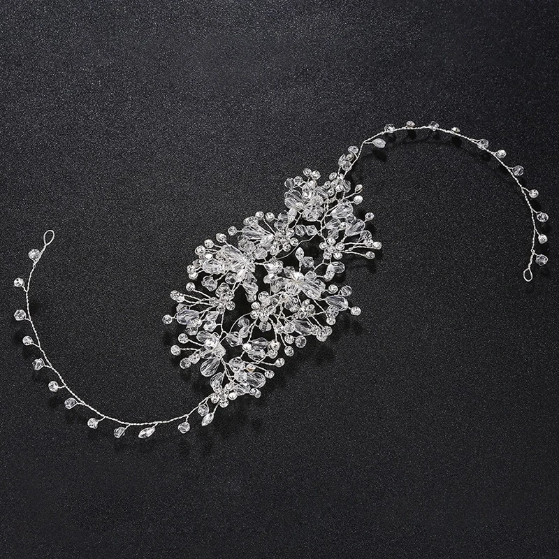 100% Handmade Sparkling Crystal Wedding Hair bands Soft Headband Women Party Jewelry Accessories | Украшения и аксессуары