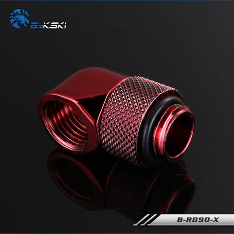 Red 90 Bykski Алмазный B-RD90-X/B-RD45-X 45/90 градусов Женский-мужской вращающийся фитинг локоть для ПК водяного охлаждения G1/4 - Цвет лезвия: Red 90