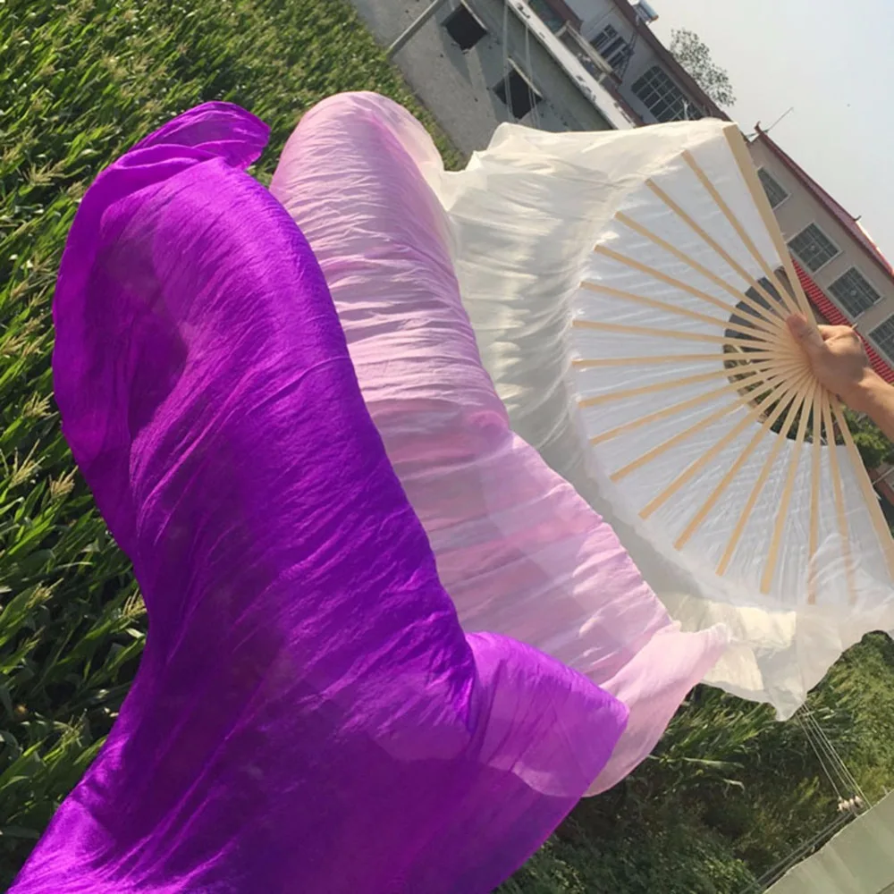 Сексуальные Фанаты для танца живота девушек 100% шелк вуаль женские красные желтые