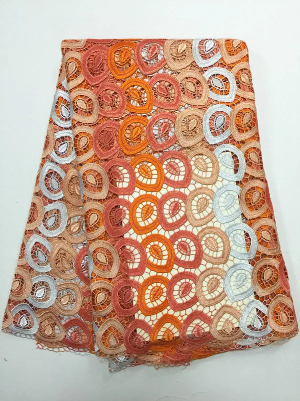 Embroidery guipure African water soluble lace fabric for wedding dress high quality swiss voile cord 5y/lot L50025H | Дом и сад