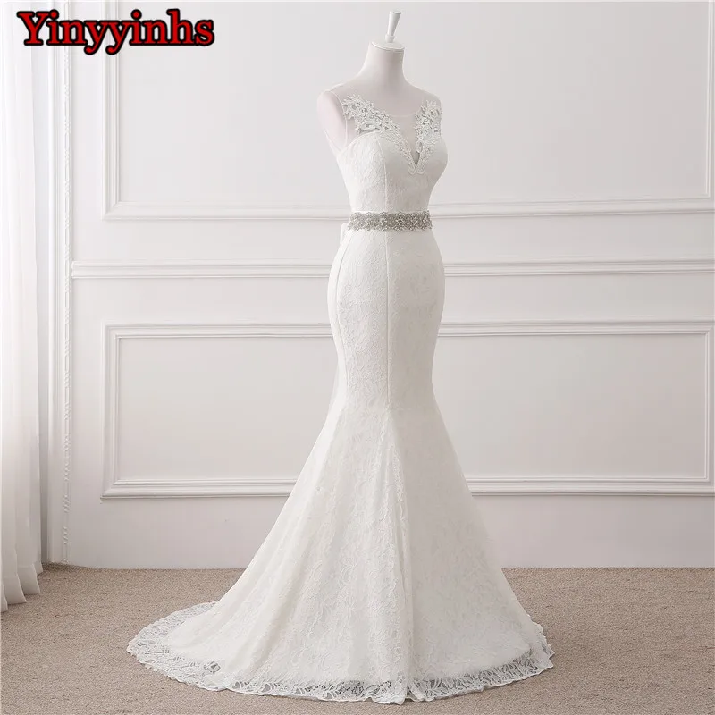 Свадебные платья, Vestidos de novia, прозрачные, с коротким шлейфом, Кружевная аппликация, дешевые свадебные платья, сделанные по заказу, размер